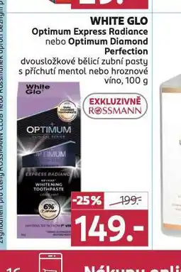 Rossmann White glo bělicí zubní pasty nabídka