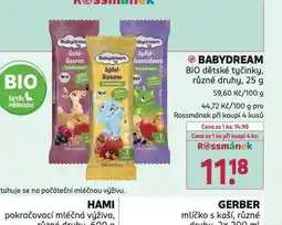 Rossmann Babydream bio dětské tyčinky nabídka