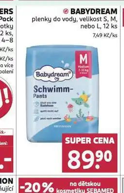 Rossmann Babydream plenky do vody nabídka