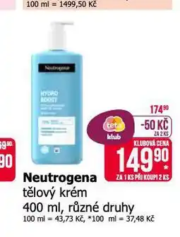 Teta Neutrogena tělový krém nabídka
