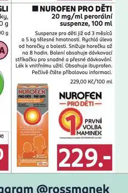 Rossmann Nurofen pro děti nabídka
