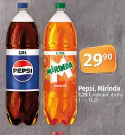 COOP TIP Pepsi, Mirinda nabídka
