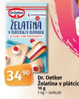 COOP TIP Dr. Oetker Želatina v plátcích nabídka