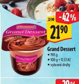 Albert Grand Dessert nabídka