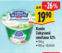 Albert Kunín Zakysaná smetana 12% •190 g nabídka