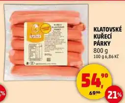 Penny Market KLATOVSKÉ KUŘECÍ PÁRKY, 800 g nabídka