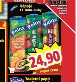 Norma Relax nápoje nabídka