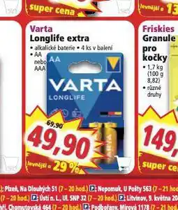 Norma Varta longlife baterie nabídka