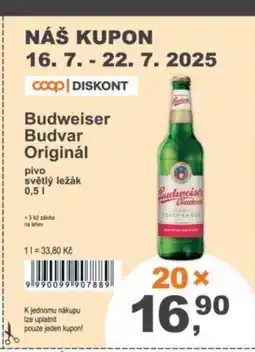 COOP DISKONT Budweiser Budvar Originál nabídka