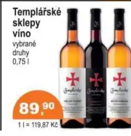 COOP DISKONT Templářské sklepy víno nabídka
