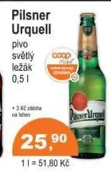 COOP DISKONT Pilsner Urquell nabídka