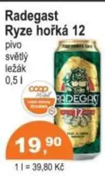 COOP DISKONT Radegast Ryze hořká 12 nabídka