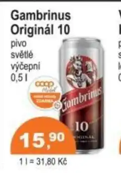 COOP DISKONT Gambrinus Originál 10 nabídka