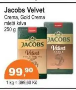 COOP DISKONT Jacobs Velvet Crema, Gold Crema mletá káva nabídka