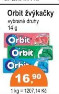 COOP DISKONT Orbit žvýkačky nabídka