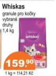 COOP DISKONT Whiskas granule pro kočky vybrané nabídka