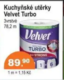 COOP DISKONT Kuchyňské utěrky Velvet Turbo 3vrstvé 78,2 m nabídka