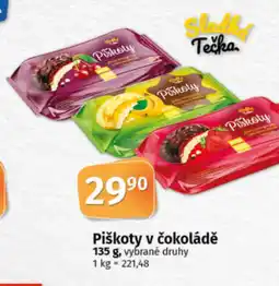 COOP TIP Piškoty v čokoládě , vybrané druhy nabídka