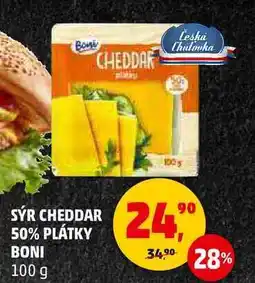 Penny Market SÝR CHEDDAR 50% PLÁTKY BONI, 100 g nabídka