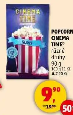 Penny Market POPCORN CINEMA SEANY TIME různé druhy, 90 g nabídka