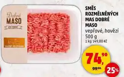 Penny Market SMĚS ROZMĚLNĚNÝCH MAS DOBRÉ MASO vepřové, hovězí, 500 g nabídka
