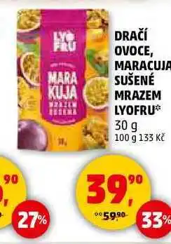 Penny Market DRAČÍ OVOCE, MARACUJA MARA KUJA SUŠENÉ MRAZEM LYOFRU, 30 g nabídka