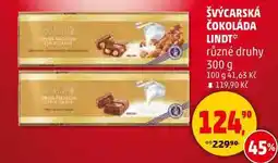 Penny Market ŠVÝCARSKÁ ČOKOLÁDA LINDT různé druhy, 300 g nabídka