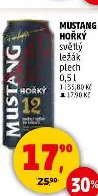 Penny Market MUSTANG HOŘKÝ světlý ležák plech, 0,5 l nabídka