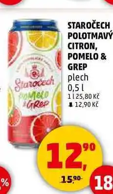 Penny Market STAROČECH POLOTMAVÝ CITRON, plech, 0,5 l nabídka