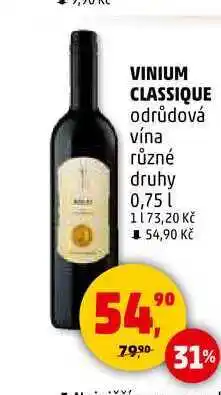 Penny Market VINIUM CLASSIQUE odrůdová vína různé druhy, 0,75 l nabídka