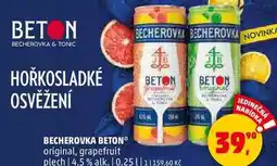 Penny Market BECHEROVKA BETON original, grapefruit plech 4,5% alk., 0,25 l nabídka