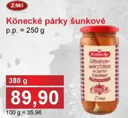 PLUS JIP Könecké párky šunkové nabídka
