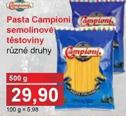 PLUS JIP Pasta Campioni semolinové těstoviny nabídka