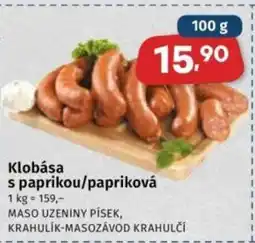 Coop Klobása s paprikou/papriková nabídka