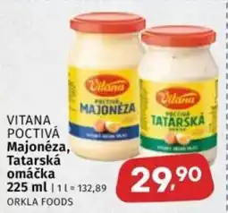 Coop VITANA Poctivá Majonéza, Tatarská omáčka nabídka
