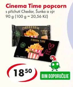 CBA Cinema Time popcorn nabídka
