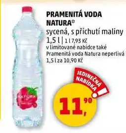 Penny Market NATURA pramenitá voda sycená, s příchutí maliny, 1,5 l nabídka