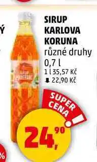 Penny Market SIRUP KARLOVA KORUNA různé druhy, 0,7 l nabídka