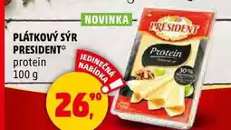 Penny Market Président plátkový sýr protein, 100g, vybrané druhy nabídka