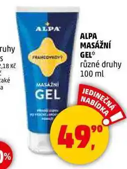 Penny Market ALPA ALPA MASÁŽNÍ GEL, 100 ml nabídka
