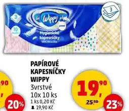 Penny Market PAPÍROVÉ KAPESNÍČKY WIPPY 3vrstvé, 10x 10 ks nabídka