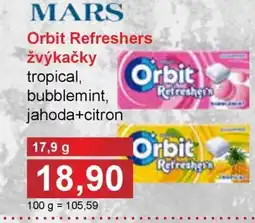 Orbit Refreshers žvýkačky