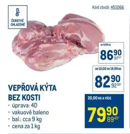 Makro Vepřová kýta bez kosti nabídka