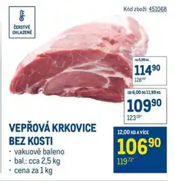 Makro Vepřová krkovice bez kosti nabídka