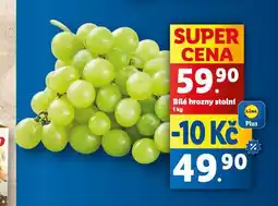 Lidl Bílé hrozny stolní nabídka