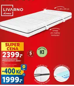 Lidl 7zónová komfortní pěnová matrace waves nabídka
