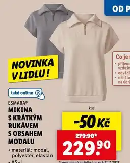 Lidl Mikina s krátkým rukávem s obsahem modalu nabídka