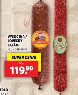 Lidl Lovecký salám nabídka