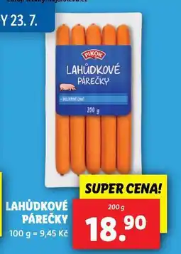 Lidl Lahůdkové párečky nabídka