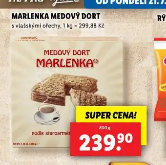 Lidl Marlenka medový dort nabídka